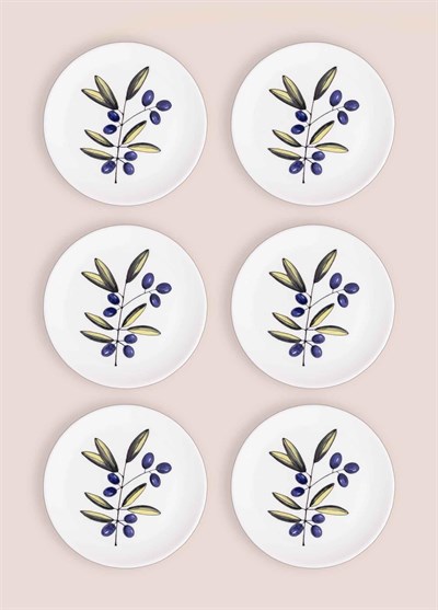 The Mia Olivos Pasta Tabağı 6lı Set 19 cm OVS0001