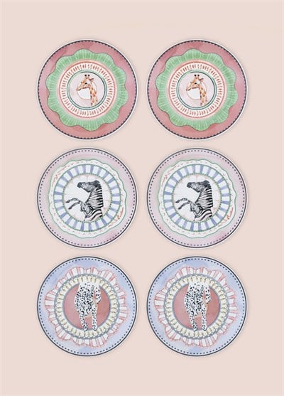The Mia Spring Pasta Tabağı 6lı Set 19 cm SPR0001