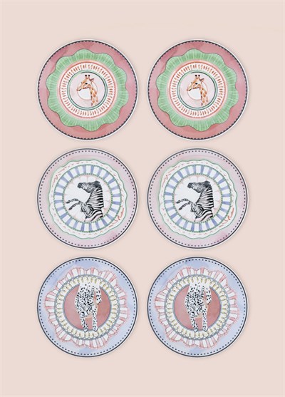 The Mia Spring Pasta Tabağı 6lı Set 19 cm SPR0001