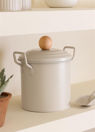 The Mia Stripe Bakliyat ve Deterjan Saklama Kabı Bej