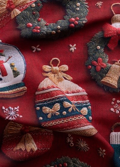 The Mia Modern Figür Desenli Masa Örtüsü 150x240 Cm Kırmız