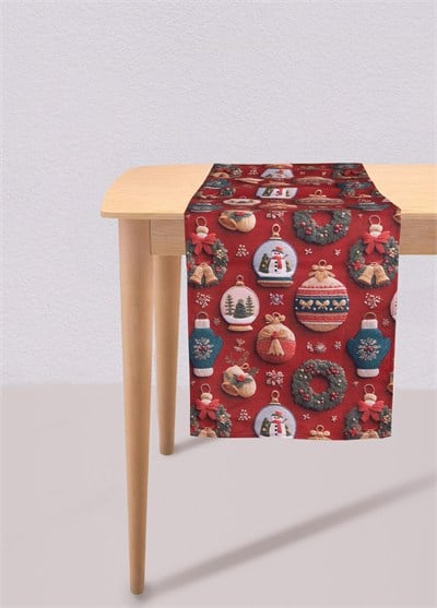 The Mia Modern Figür Desenli Runner 45x140 Cm Kırmızı