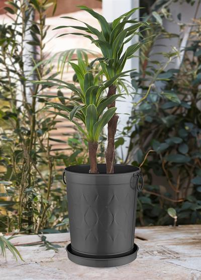 The Mia Prizma Saksı Siyah 37x31x46 cm