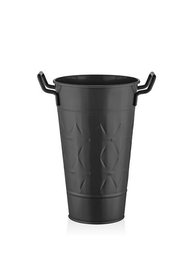 The Mia Prizma Vazo Saksı Siyah 40 cm