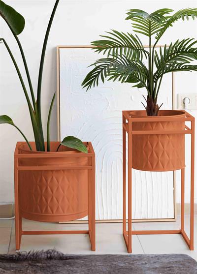 The Mia Prizma Vazo Saksı Terracota 45x35x35 cm