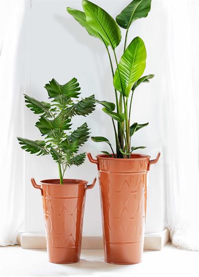 The Mia Prizma Vazo Saksı Terracota 40 cm