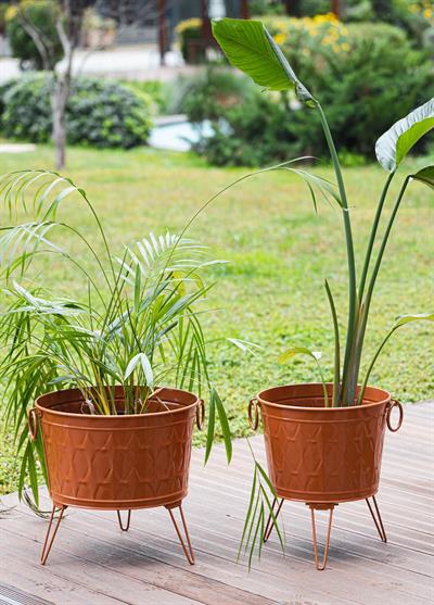 The Mia Prizma Vazo Saksıı Terracota 43x45 cm