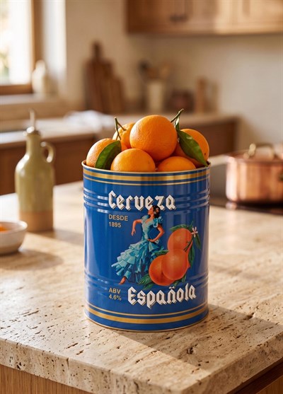 The Mia Retro Metal Saksı Cerveza Espanola 17 x 20 cm
