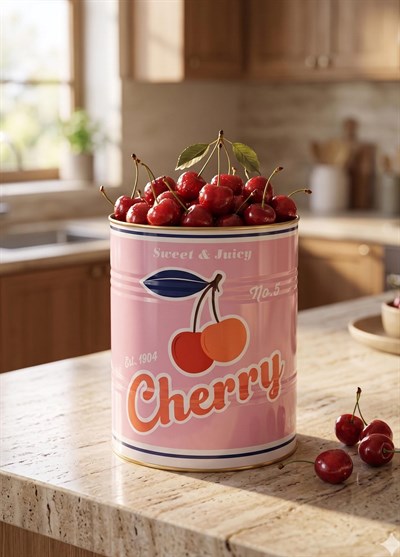 The Mia Retro Metal Saksı Cherry 20 x 24 cm