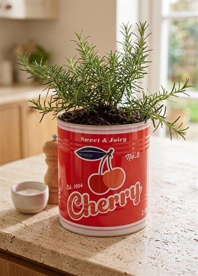 The Mia Retro Metal Saksı Cherry 17 x 20 cm