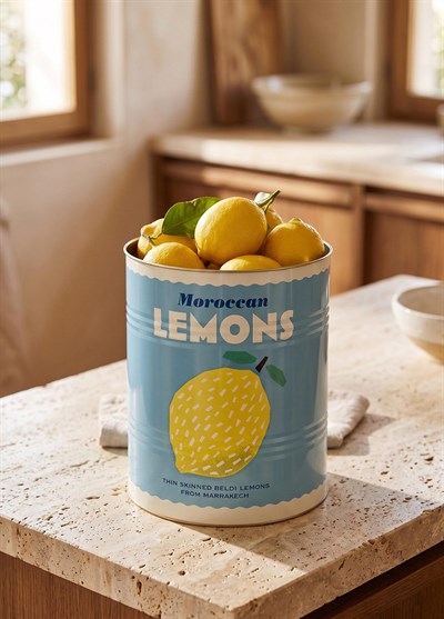 The Mia Retro Metal Saksı Lemon and Tomato 20 x 24 cm
