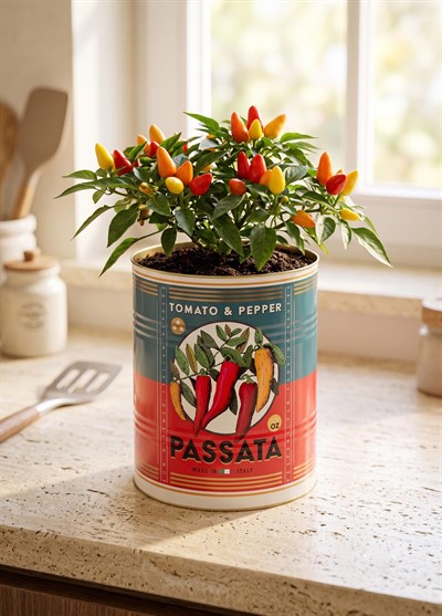 The Mia Retro Metal Saksı Passata 20 x 24 cm