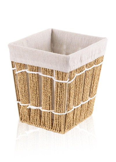 The Mia Braid Hasır Organizer Sepet Krem Dikdörtgen 25 cm