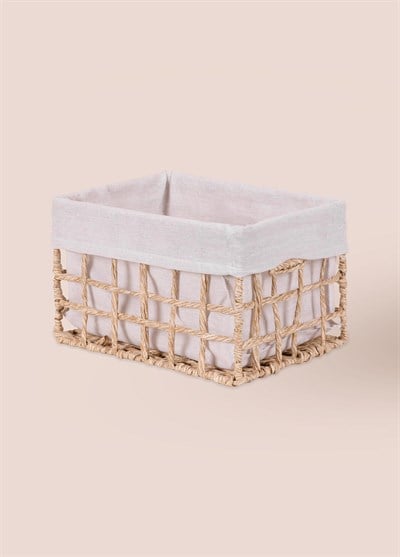 The Mia Braid Hasır Organizer Sepet Naturel 26x18x16 cm
