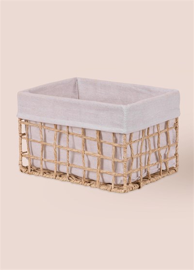 The Mia Braid Hasır Organizer Sepet Naturel 30x22x19 cm