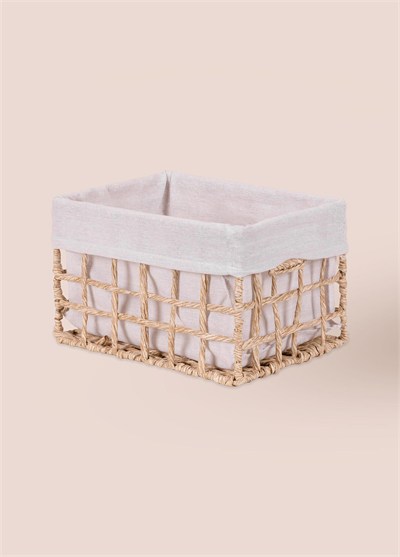 The Mia Braid Hasır Organizer Sepet Naturel 26x18x16 cm
