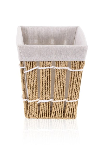 The Mia Braid Hasır Organizer Sepet Krem Dikdörtgen 25 cm