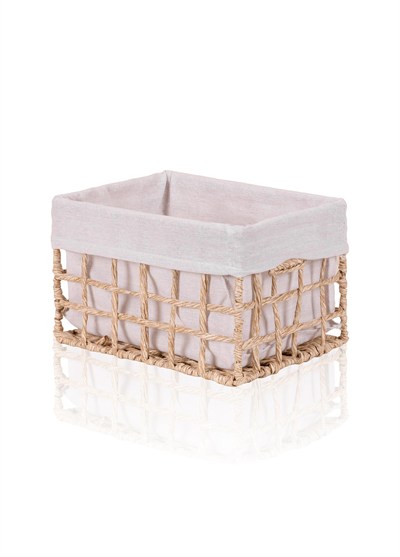 The Mia Braid Hasır Organizer Sepet Naturel 26x18x16 cm