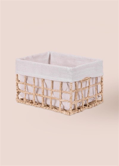 The Mia Braid Hasır Organizer Sepet Naturel 26x18x16 cm