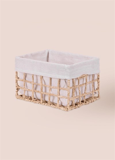 The Mia Braid Hasır Organizer Sepet Naturel 26x18x16 cm