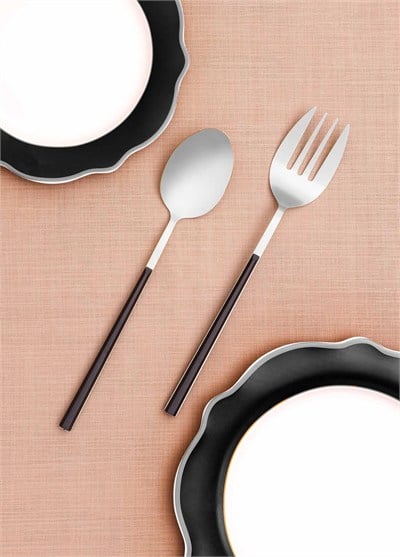 The Mia Bianco Salata Servis Takımı Gümüş 2 Parça CKB0224