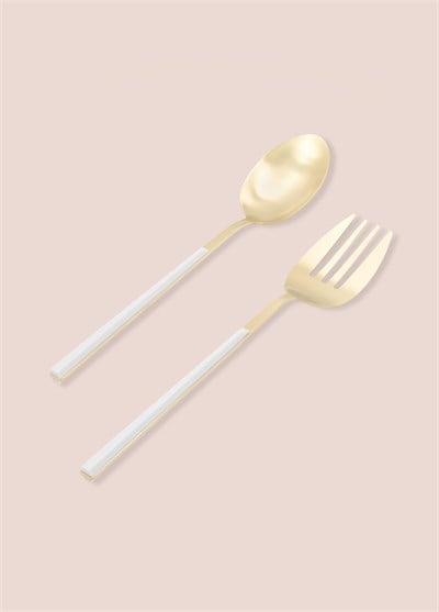 The Mia Bianco Salata Servis Takımı Gold 2 Parça CKB0247