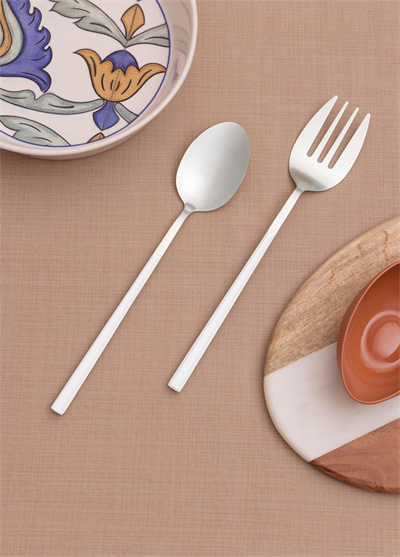 The Mia Bianco Salata Servis Takımı Gümüş 2 Parça CKB0246