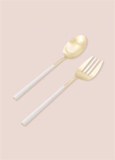 The Mia Bianco Salata Servis Takımı Gold 2 Parça CKB0247