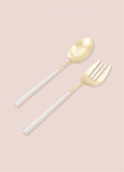 The Mia Bianco Salata Servis Takımı Gold 2 Parça CKB0247