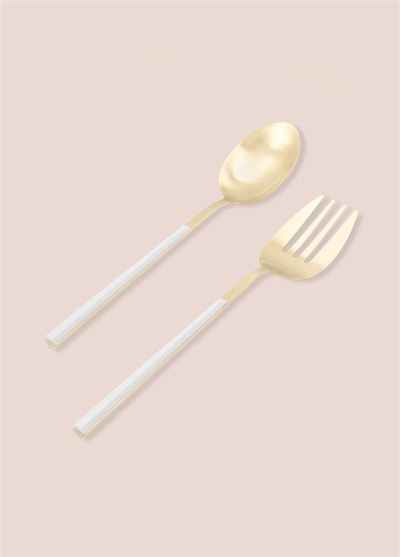 The Mia Bianco Salata Servis Takımı Gold 2 Parça CKB0247