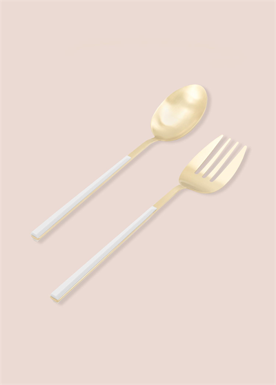 The Mia Bianco Salata Servis Takımı Gold 2 Parça CKB0247