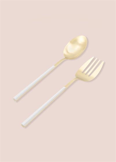 The Mia Bianco Salata Servis Takımı Gold 2 Parça CKB0247