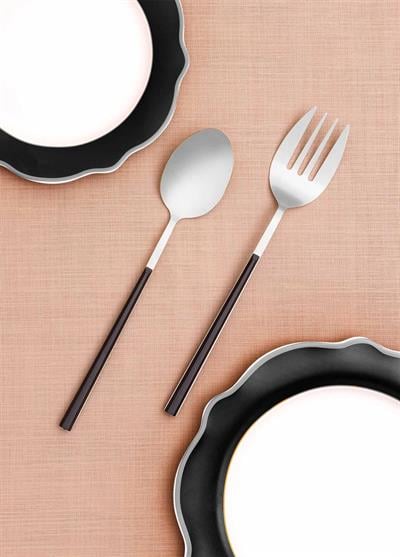 The Mia Bianco Salata Servis Takımı Gümüş 2 Parça CKB0224