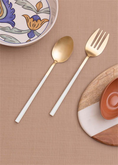The Mia Bianco Salata Servis Takımı Gold 2 Parça CKB0247
