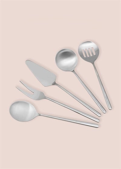 The Mia Giallo Servis Seti Gümüş 5 Parça