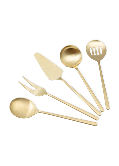 The Mia Giallo Servis Seti Şampanya Gold 5 Parça