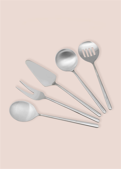 The Mia Giallo Servis Seti Gümüş 5 Parça