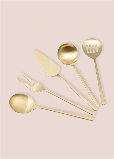 The Mia Giallo Servis Seti Şampanya Gold 5 Parça