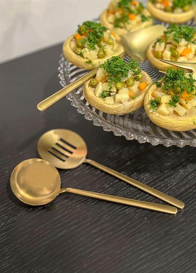 The Mia Gourmet Servis Takımı Mat Gold 2 Parça