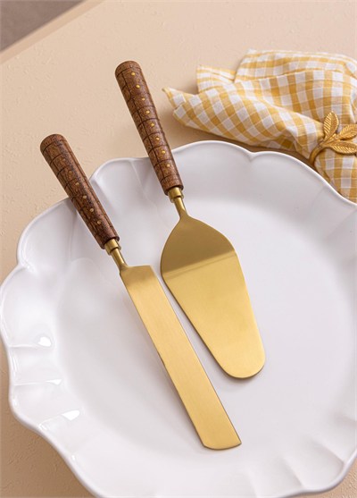 The Mia Wood Pasta Servis Takımı 2 Parça