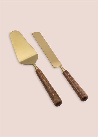 The Mia Wood Pasta Servis Takımı 2 Parça