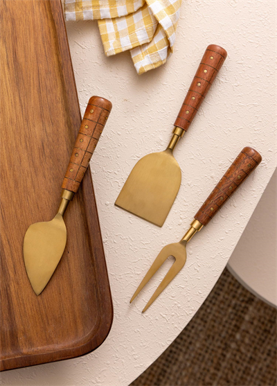 The Mia Wood Peynir Servis Takımı 3 Parça