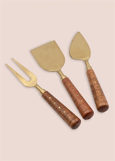 The Mia Wood Peynir Servis Takımı 3 Parça