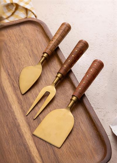 The Mia Wood Peynir Servis Takımı 3 Parça