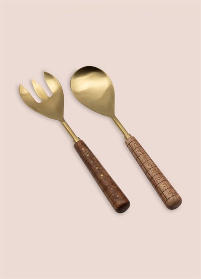 The Mia Wood Salata Servis Takımı 2 Parça