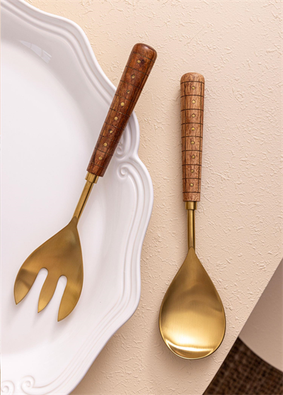 The Mia Wood Salata Servis Takımı 2 Parça