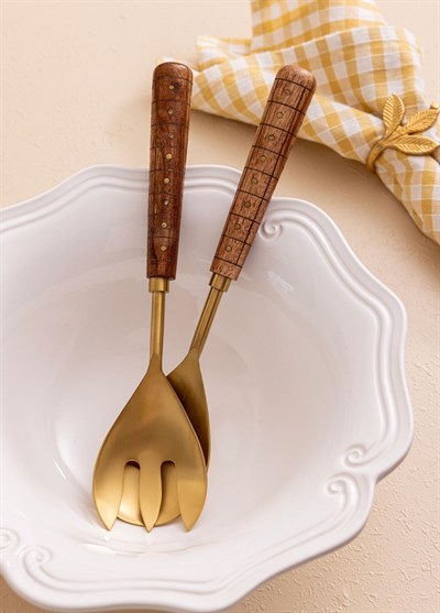 The Mia Wood Salata Servis Takımı 2 Parça