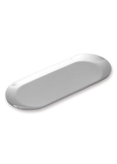 The Mia Linea Oval Çelik Servis Tabağı Gümüş 30 x 12 Cm