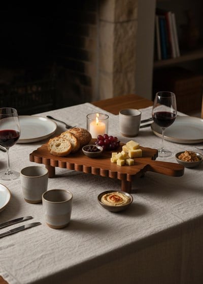 The Mia Natura Akasya Ayaklı Servis 38x20x6 cm