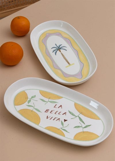 The Mia Italian Summer Oval Servis Tabağı 2li 29 cm